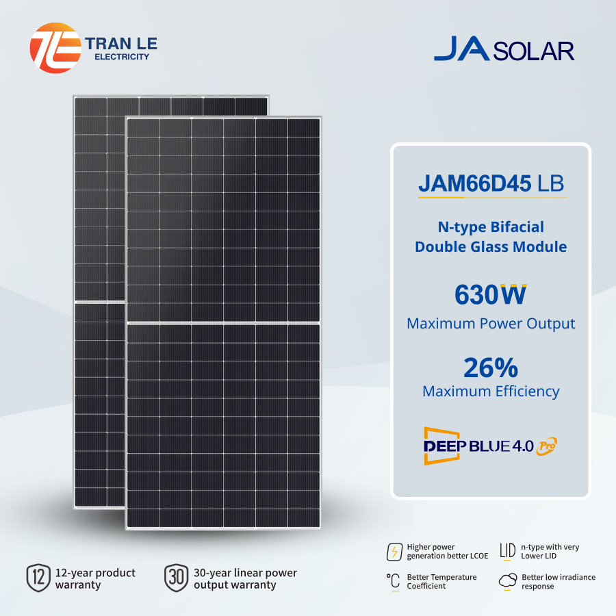 Tấm pin năng lượng mặt trời JA 615Wp