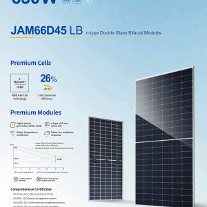 Alternative view of Tấm pin năng lượng mặt trời JA 615Wp JAM66D45 615/LB