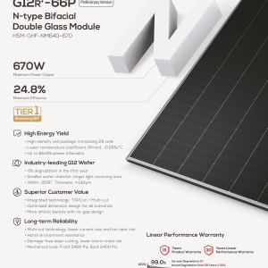 Tấm Pin Năng Lượng Mặt Trời TCL Solar 670W