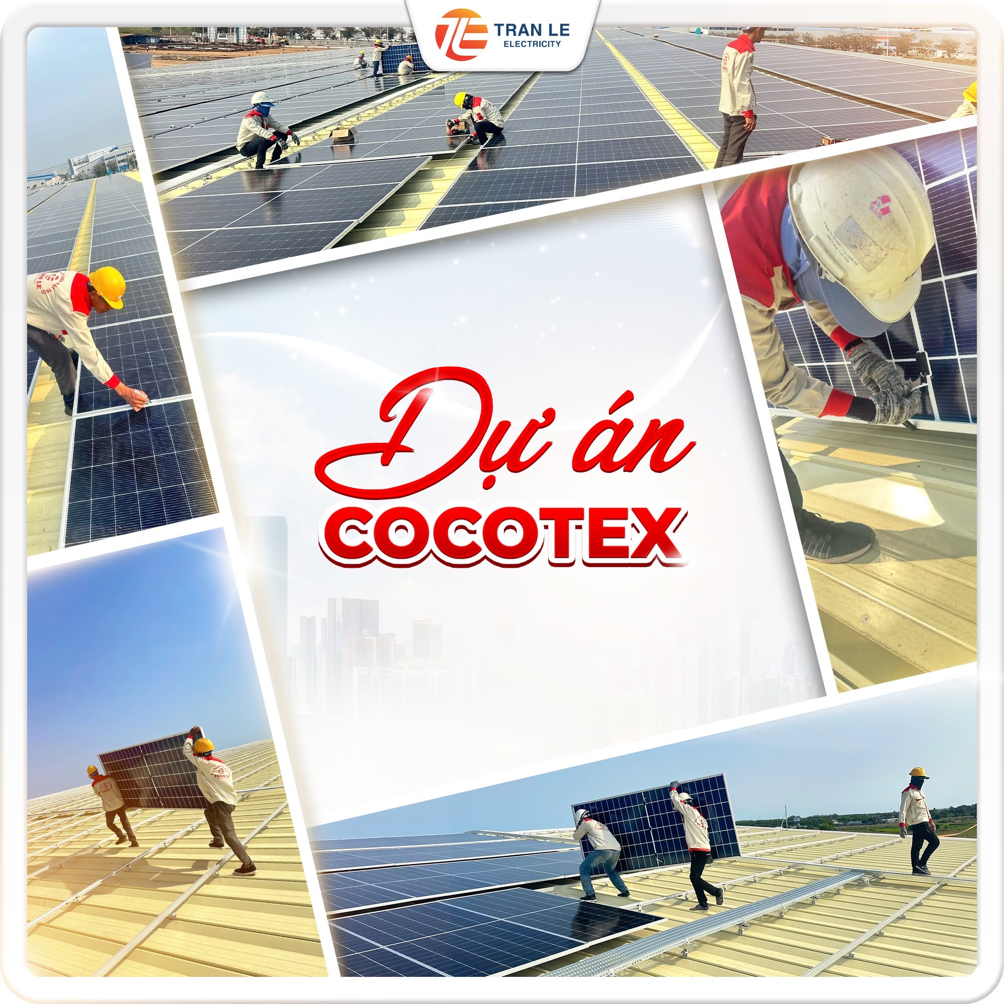 Dự án điện mặt trời Cocotex 2.531kWp – Tran Le Electricity lắp đặt 3.924 tấm JA Solar trên 14.000m² mái nhà máy Coco Việt Nam
