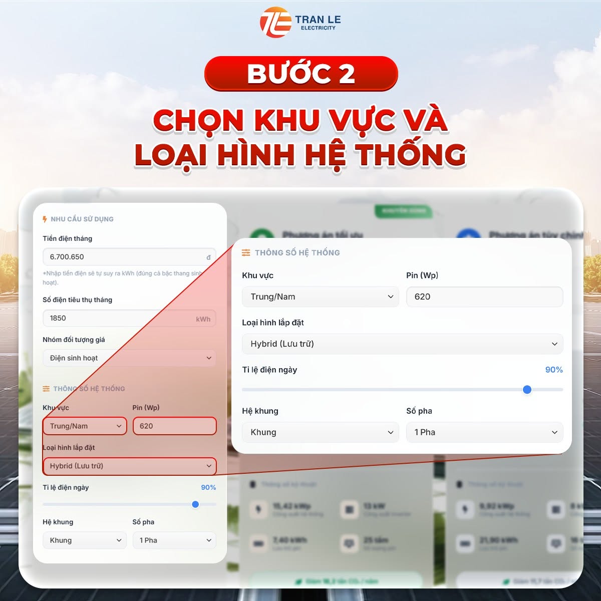  Chọn khu vực và loại hình hệ thống