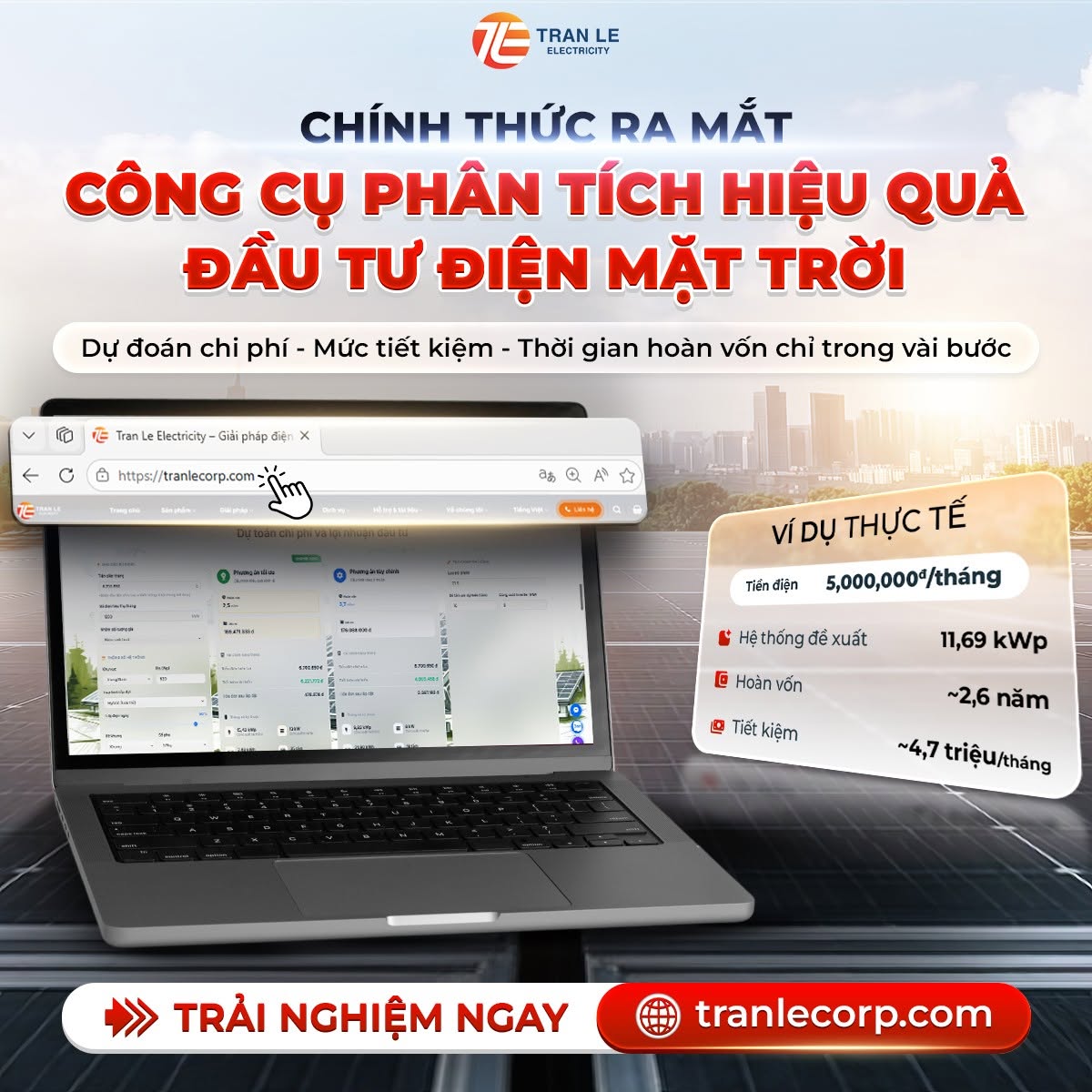 công cụ tính toán điện mặt trời