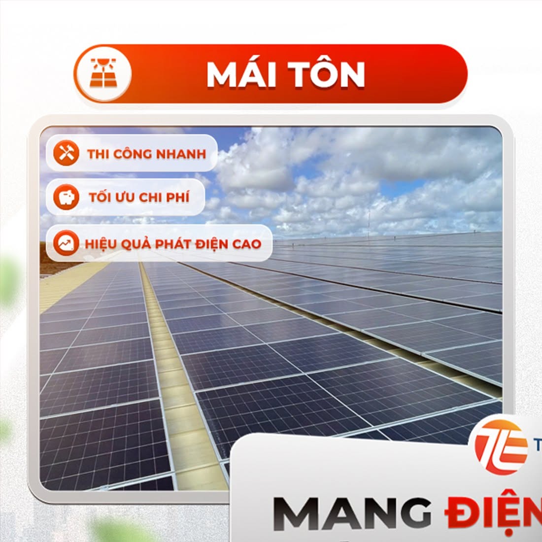 Mái nhà nào lắp được năng lượng mặt trời - mái tôn thi công nhanh