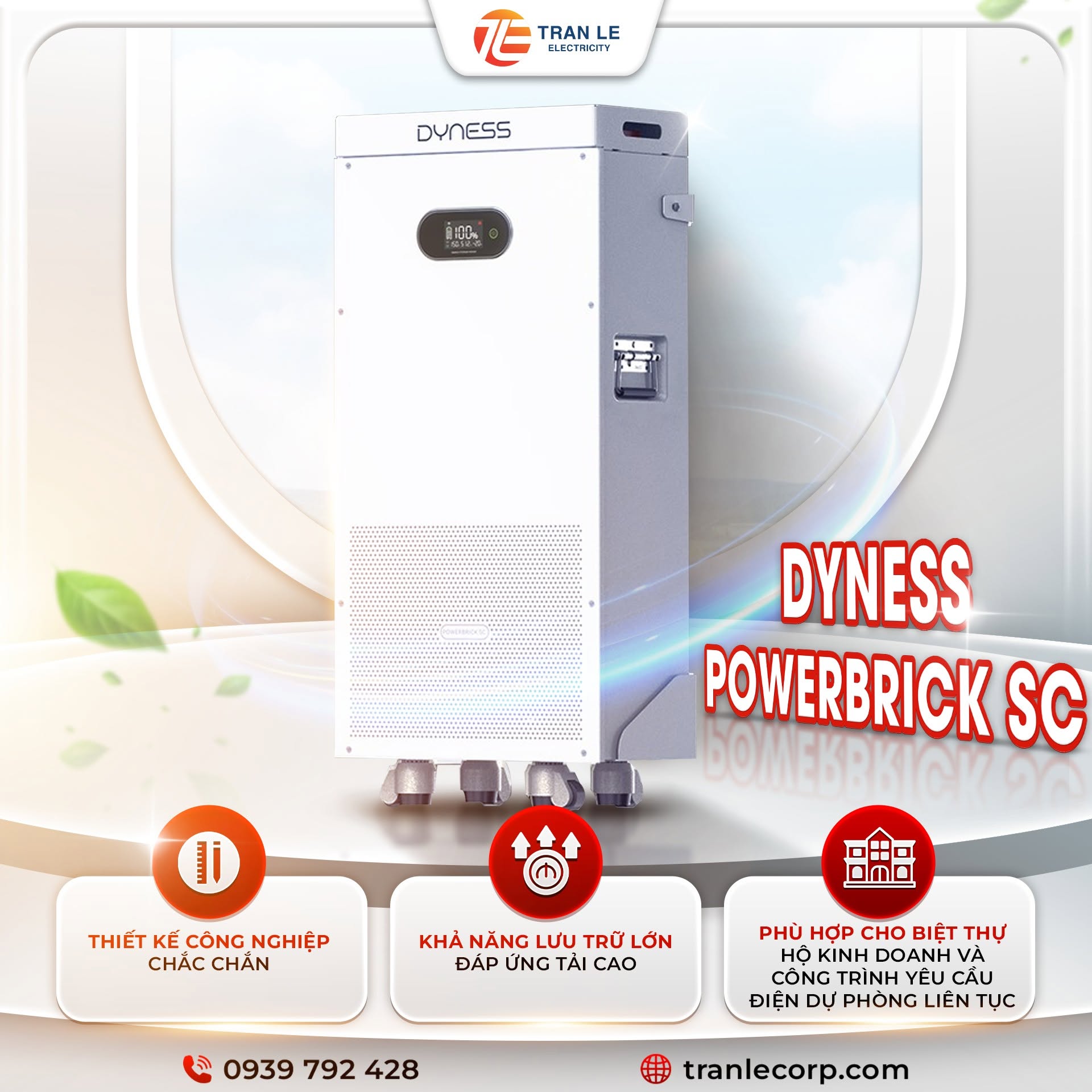 Dyness Powerbrick SC - phù hợp cho biệt thự, hộ kinh doanh cần dự phòng điện liên tục